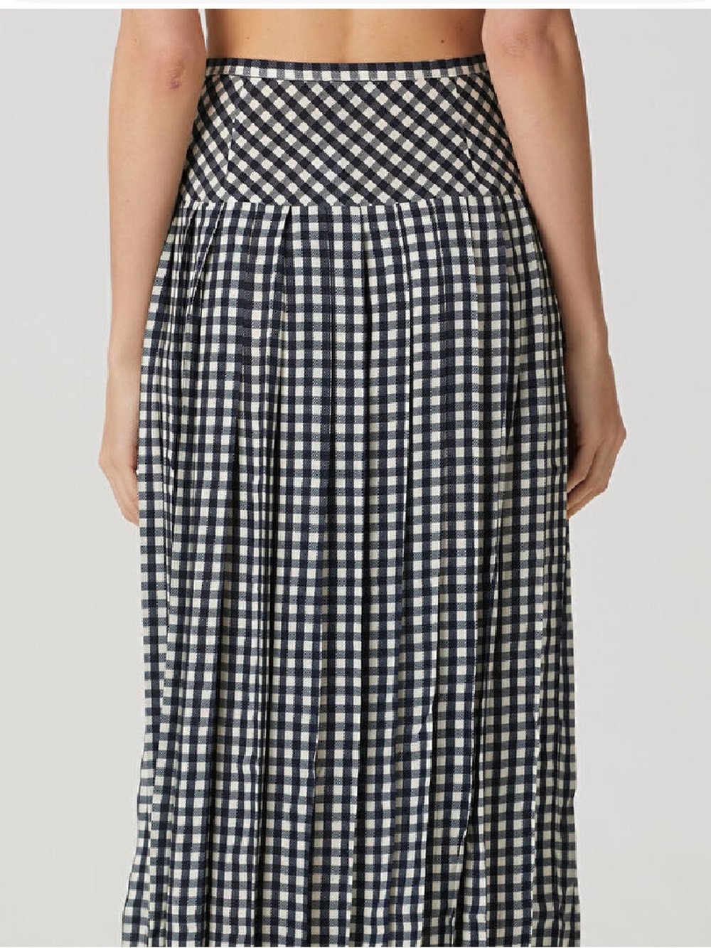 Rixo Tina Navy Gingham Midi Skirt XL - Picture 3 of 16